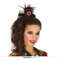 DIADEMA MINI SOMBRERO ROJA/NEGRA